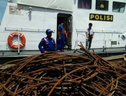15 TON KABEL CURIAN DI BAWAH LAUT BATU BERIGA BATENG DI AMANKAN BAHARKAM MABES POLRI