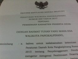 WALIKOTA PANGKALPINANG MINTA KECAMATAN TEGAKKAN PERWAKO NOMOR 009 TAHUN 2017