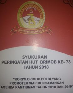 Potong Tumpeng Dan Syukuran Untuk HUT Berimob Ke-73