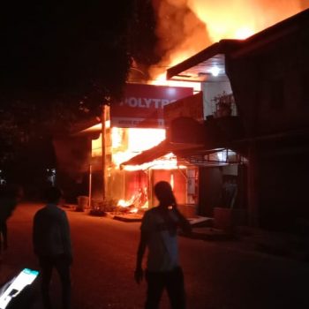 Inilah Asal Api Hingga Bakar 4 Toko Di Jalan Pasar I, Muntok