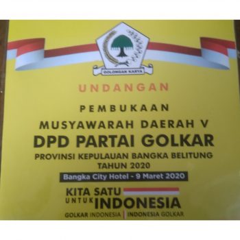DPP Golkar Terus Konsolidasi, Setelah Sumsel Senin Ini Giliran Babel Laksanakan Musda V?