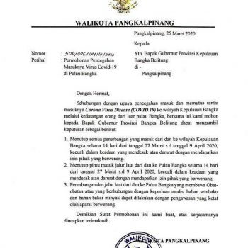 Dukungan Warganet Terkait Surat Walikota Pangkalpinang