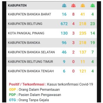 Pasien Positif Corona Babel Bertambah, 20 Orang! Tertular Virus SARS-CoV-2 Dari Bos