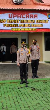 Di Tahun Baru 2021, 60 Personil Polres Bangka Naik Pangkat