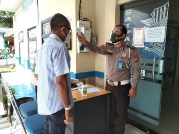 Satlantas Polres Bangka Terapkan 13 Protokol Kesehatan. 