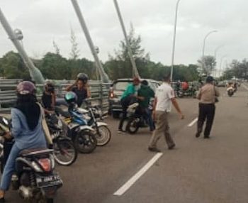 Satlantas Polres Bangka Dan Polsek Merawang Bubarkan Balap Liar