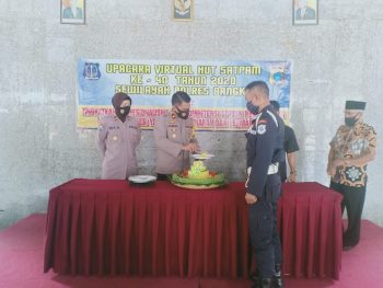 Wakapolres Bangka Mengikuti Upacara HUT Satpam Ke-40 Secara virtual
