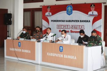 Menjelang Hari Raya Idul Fitri 1442 H Forkopimda Kabupaten Bangka Melaksanakan Rapat Koordinasi