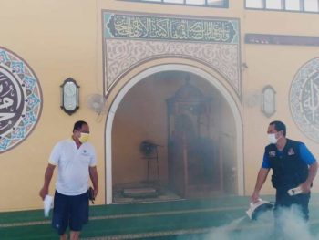 Gandeng Relawan Covid-19 Simpul Babel, PT Timah Fogging Disinfektan di Rumah Ibadah