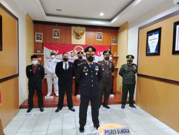 Kapolres Bangka Ikuti Hut Bhayangkara ke -75 Secara Virtual