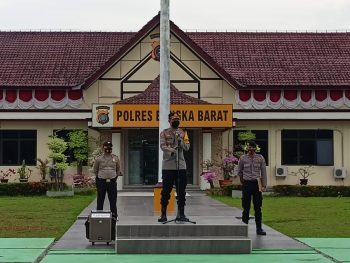 Kabag Ops Polres Bangka Barat Sampaikan Disiplin Prokes