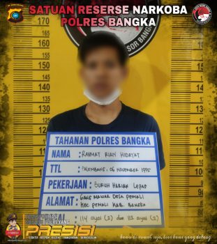 Tim Gradak Satres Narkoba Polres Bangka Berhasil Amankan RR Pelaku Narkotika