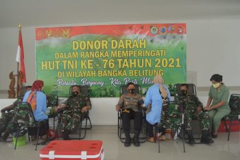 TNI Sumbangkan 400 Kantong Darah, Dalam Rangka HUT TNI Ke-76