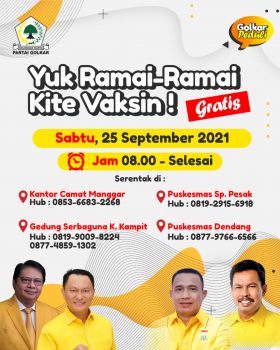 Mau Vaksin Dapat Doorprize?, Datangi Kantor Golkar Pangkalpinang dan Beltim