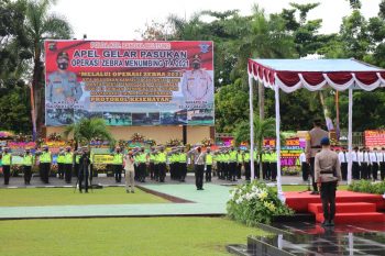 Danrem 045/Gaya Hadiri Apel Gelar Pasukan Operasi Zebra Manumbing Tahun 2021