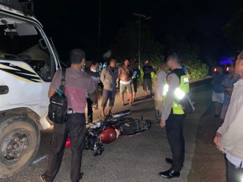 Tabrakan, Truk Isuzu Dengan Yamaha Vixion, Satu Orang Meninggal Dunia