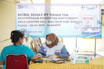 Desa Deniang Dikunjungi Mobil Sehat PT Timah Tbk, Warga Senang Bisa Berobat Gratis