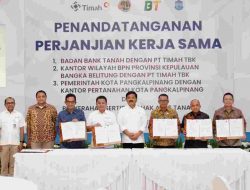 Selamatkan Aset Negara Bidang Agraria, PT Timah Tbk Teken Kerja Sama dengan Badan Bank Tanah dan BPN Babel di Hadapan Menteri ATR/BPN