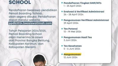 Beasiswa PT Timah Pemali Boarding School Dibuka