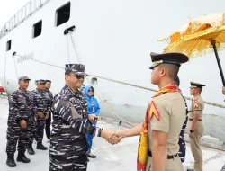 Danlanal Babel Pimpin Merflu KRI Semarang-594 di Pelabuhan Pelindo II Belinyu