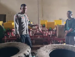 Polsek Pemali Cek Alat Pembajak Tanah dan Penanam Jagung di Balai Pembibitan Ternak