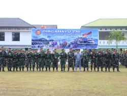 Kasrem 045/Gaya Pimpin Upacara HUT ke-80 TNI di Pangkalpinang