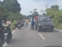 Kecelakaan di Dekat PLN, Dua Orang Terguling dan Dilarikan ke RSUD