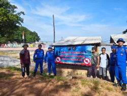 Gelombang Besar, Sat Polairud Polres Bangka Imbau Pengunjung Pantai Tak Berenang