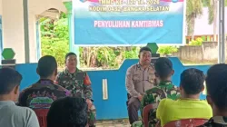 Satgas TMMD Kodim 0432/Basel Bersama Polri Gelar Penyuluhan Kamtibmas di Desa Penutuk
