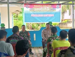 Satgas TMMD Kodim 0432/Basel Bersama Polri Gelar Penyuluhan Kamtibmas di Desa Penutuk