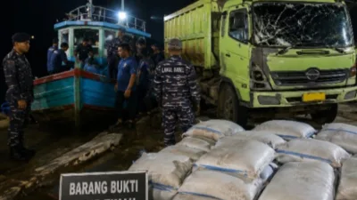 Lanal Babel Gagalkan Pengiriman 10 Ton Pasir Timah di Belinyu