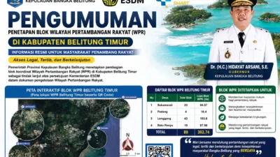 Pemprov Babel Umumkan Blok WPR di Belitung Timur  
